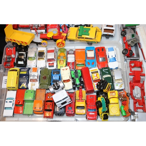 177 - Playworn die-cast vehicles.