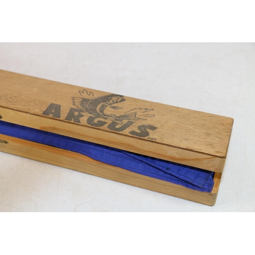 273 - Argyll split cane fly fishing rod with flies, in wooden case.