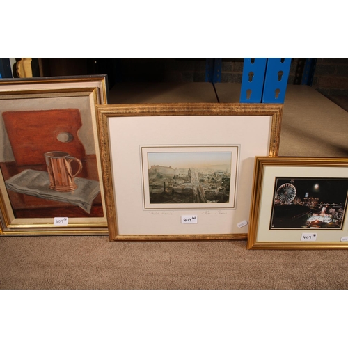 409 - J HOUSSIE, harbour, watercolour, signed and dated '82 lower right, 37cm x 45cm, frame 61cm x 70cm, s... 