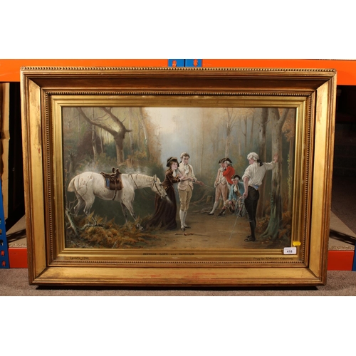 418 - LASLETT JOHN POTT RBA (British 1837-1898), Between Love and Honour, print, 43cm x 70cm, gilt frame 6... 