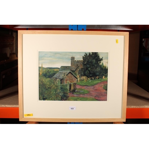 435 - MUNGO MCCOSH, Church and graveyard, watercolour, signed and dated '09 lower right, 28cm x 39cm, fram... 