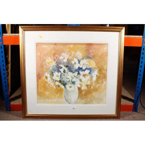 442 - PATRICIA SADLER, Daffodils, watercolour painting, signed lower right, 50cm x 57cm, frame 77cm x 83cm... 