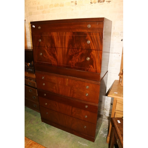 662 - Two graduated mahogany chests of drawers, 98cm high.