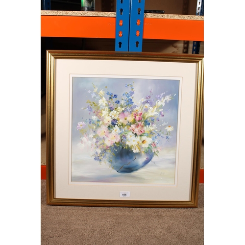 456 - LILLIAS BLACKIE of Broxburn (Scottish b1943), still life of flowers, oil painting, signed lower righ... 