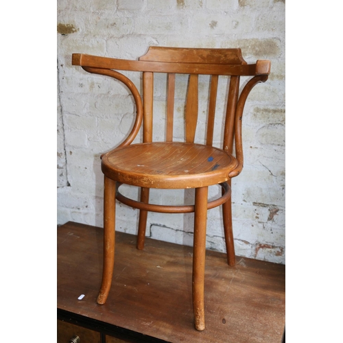 689 - Thonet style bentwood armchair, 80cm high.