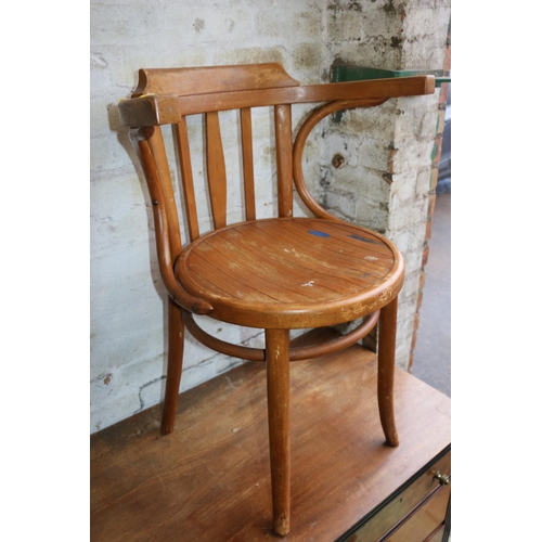 689 - Thonet style bentwood armchair, 80cm high.