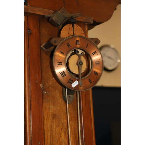 735 - Buco Swiss wall clock, the mechanisms and cogs individually formed from wood