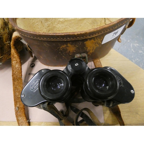 76 - Pair of modern Ross binoculars and a rope door stop.