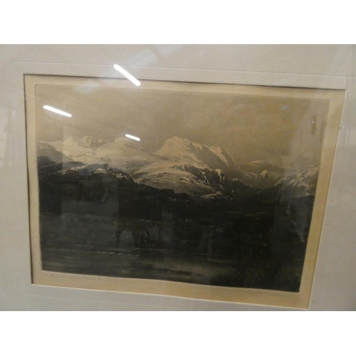 79 - Bernard Eyer Walker print of Bow Fell from Keld, signed.