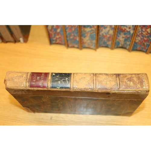 300 - Shelf containing Shakespeare and other leather bound books.