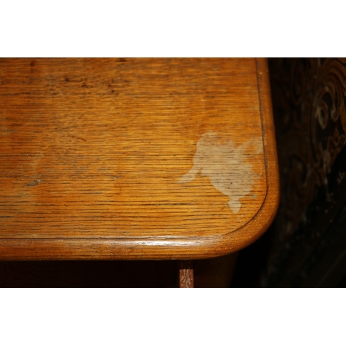 706 - Late 19th century stained oak chest of two short over three long drawers, 80cm high.