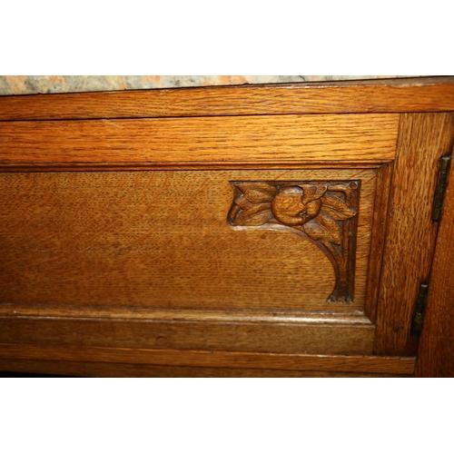 708 - Early 20th century marble top washstand with cupboard underneath.