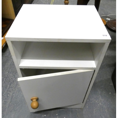 518 - Modern white bedside cupboard.