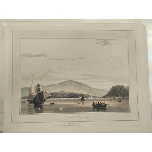 227 - DANIELL WILLIAM.  Voyage Round Great Britain. 29 various loose hand col. aquatint plates incl. Westm... 