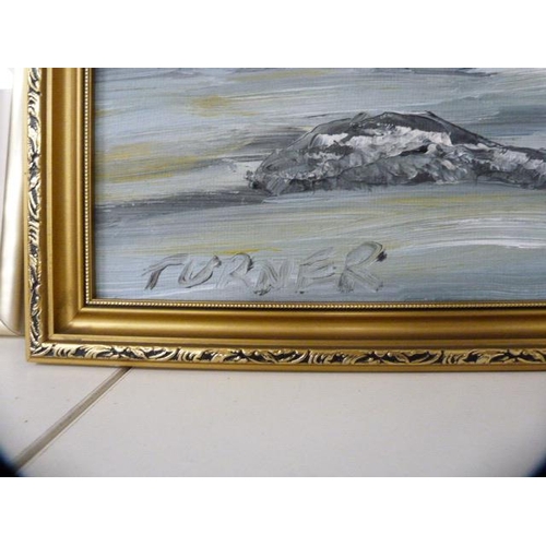 111 - TurnerThe RiverSigned, oil, two other prints, a wall mirror, a dressing table mirror, Eddystone... 