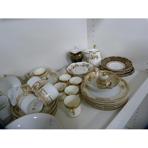 115 - Tea and coffee wares to include Noritake, Royal Worcester and others (one shelf).