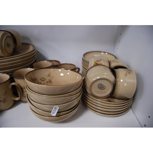 124 - Collection of Denby 'Memories' stoneware dinnerwares (one shelf).