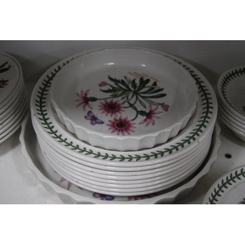 137 - Portmeirion 'Botanic Garden' pattern tablewares to include flan dish, ramekins, bowls, plates etc (o... 