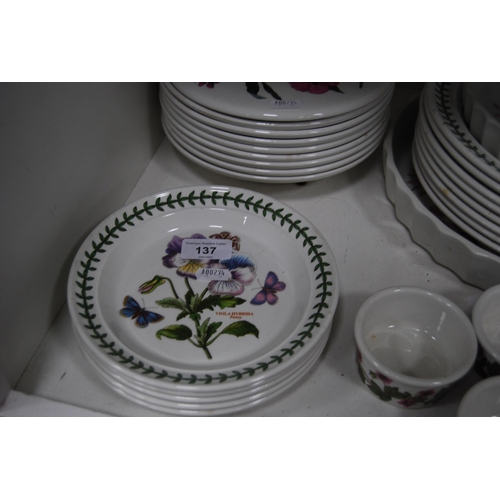 137 - Portmeirion 'Botanic Garden' pattern tablewares to include flan dish, ramekins, bowls, plates etc (o... 