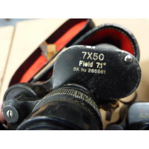 154 - Pair of Super Zenith binoculars, 16x50, pair of Elimar field glasses, 7x50, pair of Carl Veitch bino... 