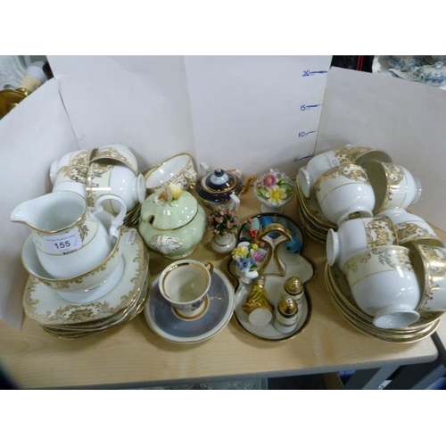 155 - Meito part tea set and other assorted teawares, Victorian tea cups, ornaments etc.