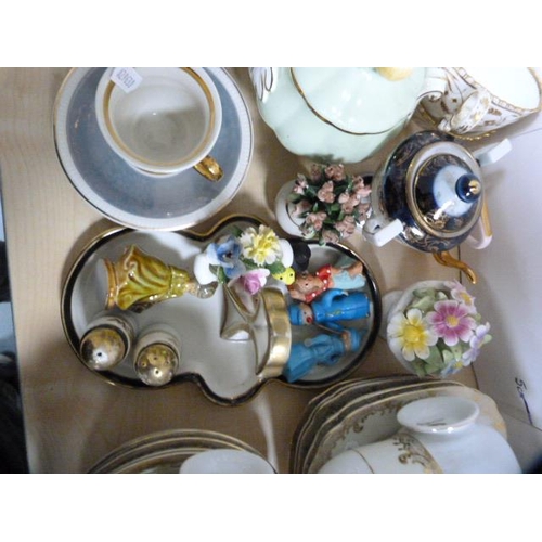 155 - Meito part tea set and other assorted teawares, Victorian tea cups, ornaments etc.