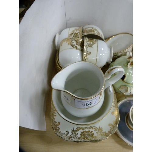 155 - Meito part tea set and other assorted teawares, Victorian tea cups, ornaments etc.