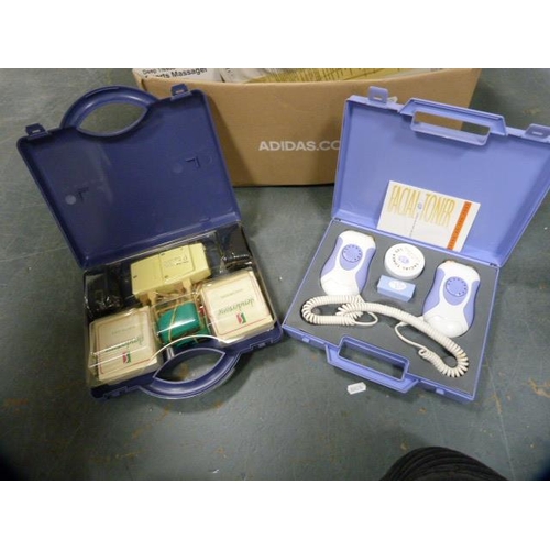 161 - Carton containing Karcher vacuum, sports massager, boxed beauty devices etc.