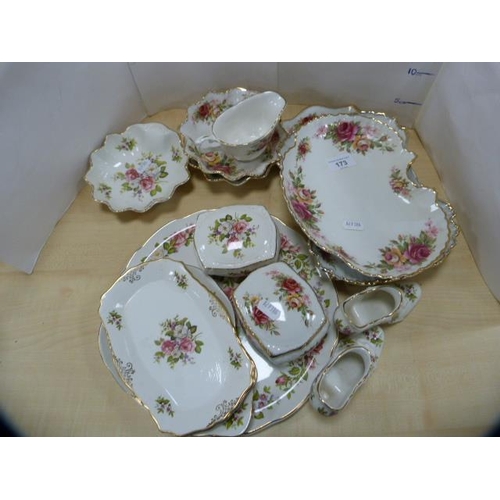 173 - Collection of James Kent Old Foley 'Harmony Rose' tablewares to include dishes, plates etc.