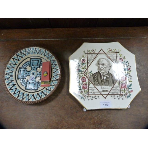 175 - Victorian commemorative plate of octagonal shape depicting the political life events of William Glad... 