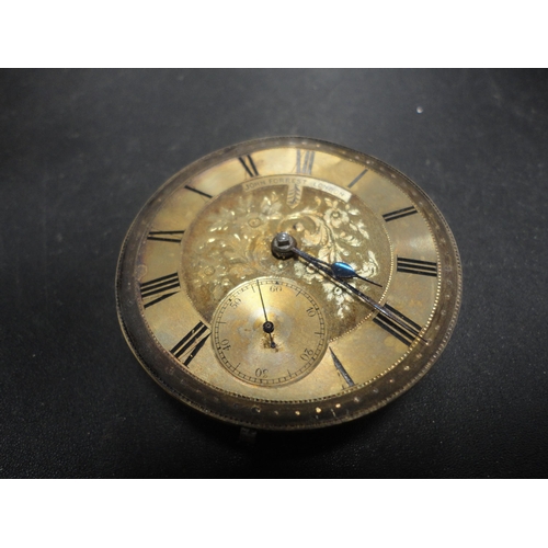 192 - Victorian pocket watch movement, engraved for John Forrest of London.