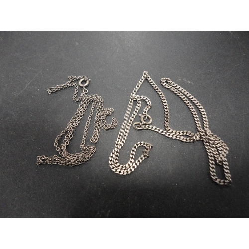 194 - Group of silver chains, 32g gross.