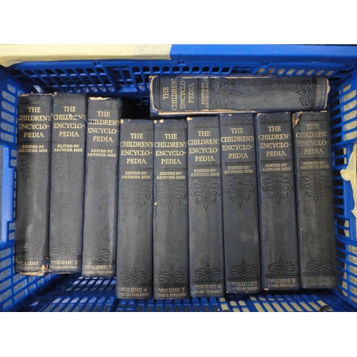 211 - Two cartons containing volumes 1-10 of Chambers's Encyclopaedia in leather half calf, dated 1874, an... 