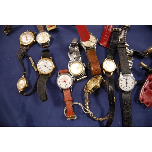 222 - Large collection of ladies' wristwatches to include manual wind and vintage examples, rolled gold st... 