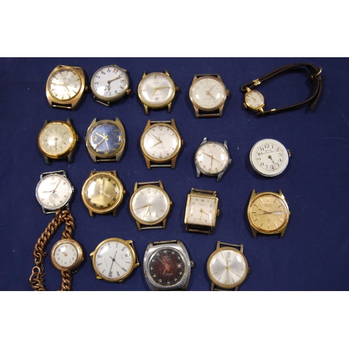 224 - Collection of gents' manual wind and automatic watch heads to include Timex, Dafnis, Curtiss, Montin... 