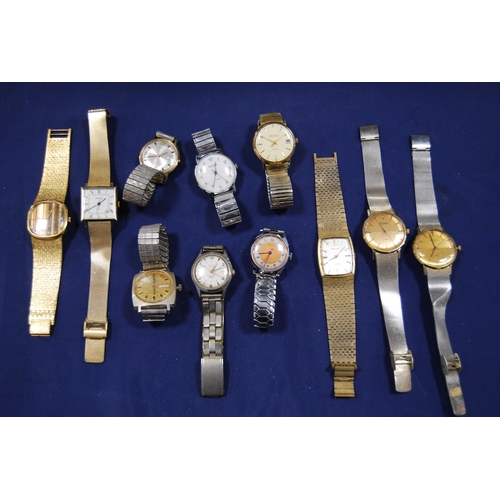 225 - Collection of gents' manual wind wristwatches to include Sekonda, Accurist, Meridia, Tell, Roamer et... 