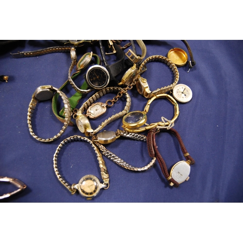 229 - Large collection of ladies' manual wind wristwatches to include rolled gold and vintage examples.