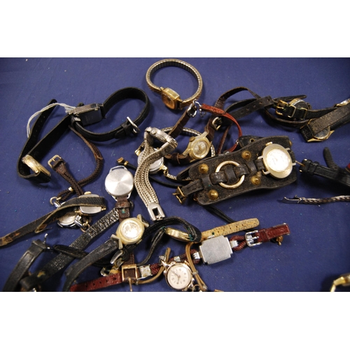 229 - Large collection of ladies' manual wind wristwatches to include rolled gold and vintage examples.