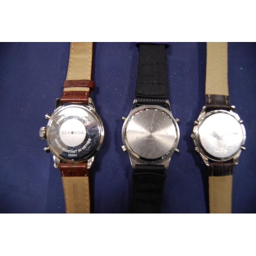 231 - Seven gents' quartz chronograph wristwatches to include Seiko, Sekonda etc.  (7)