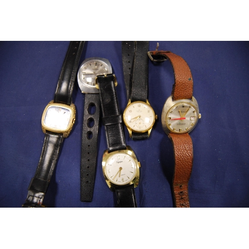 233 - Collection of gents' manual wind wristwatches and watch heads to include Smith's De Luxe, Trafalgar,... 