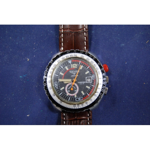 238 - Sicura 17 jewels Chrono gent's diver's wristwatch, c. 1970s.