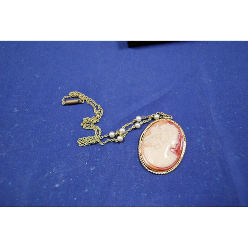 245 - Set of six EP grapefruit spoons, cased, cameo pendant, Rotary lady's wristwatch, Queen Victoria silv... 