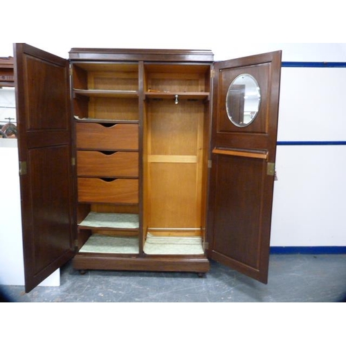 268 - Mahogany two-door wardrobe.