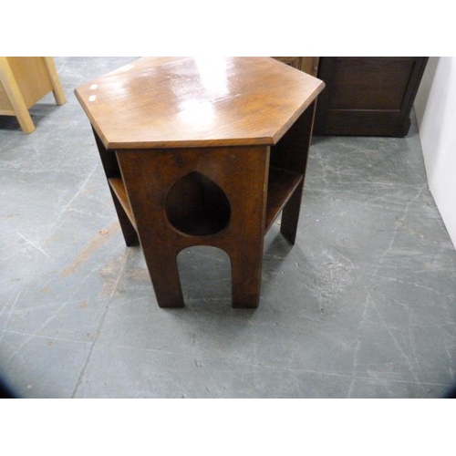 298 - Arts & Crafts-style oak octagonal book table.