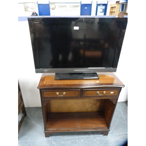 301 - Sony television and a reproduction open side cabinet.  (2)