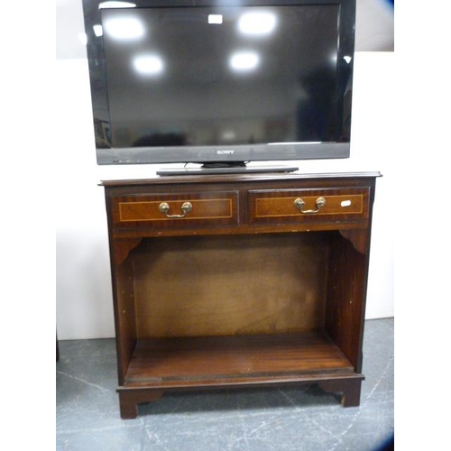 301 - Sony television and a reproduction open side cabinet.  (2)