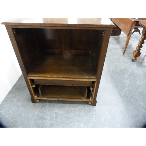 306 - Oak television cabinet with two doors above two drawers.