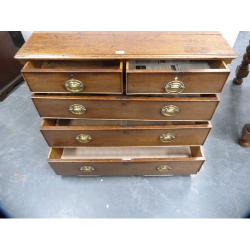 310 - George III chest of two short and three long drawers, with later handles (a/f).