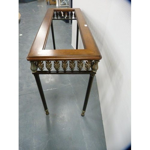 317 - Contemporary hall table (lacking glass top).