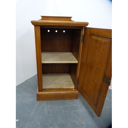 318 - Edwardian oak bedside cupboard.